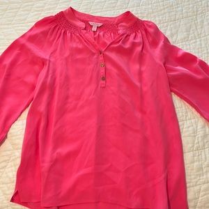 Pink Lilly Pulitzer Elsa Top. Size M. 100% silk